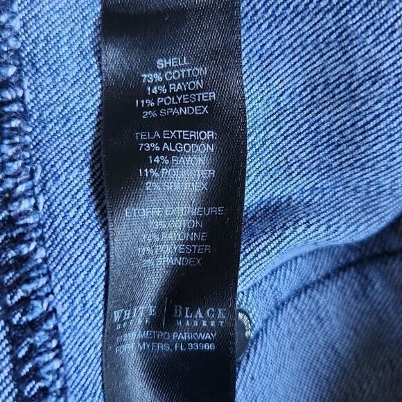 White house Black market womens size 00R distressed embellished blue den… - Picture 8 of 9